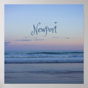 Affiche Newport Beach Californie Ocean Sunrise Blue