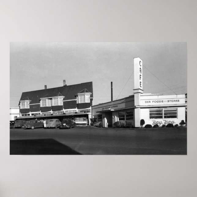 Affiche Newport, Oregon Vue de Bay Way � photo (Devant)
