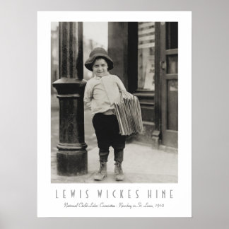 Affiche Newsboy à St Louis par Lewis Wickes Hine