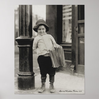 Affiche Newsboy à St. Louis par Lewis Wickes Hine, 1910