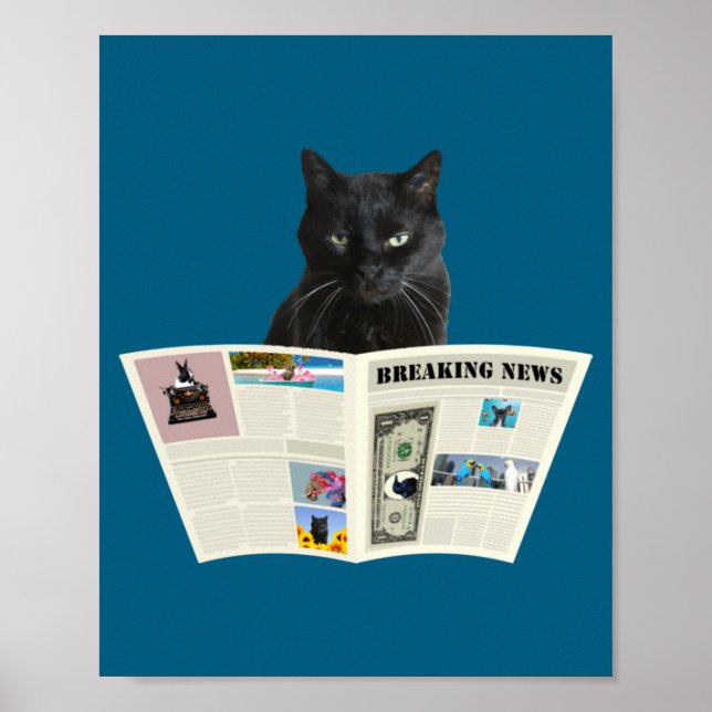 Affiche Newspaper Breaking News Black Cat Au Journal _1  (Devant)