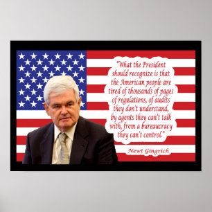 Affiche Newt Gingrich Quote - "The American people..."