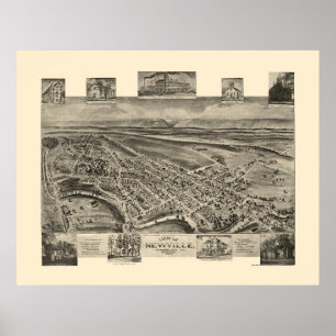 Affiche Newville, carte panoramique de PA - 1903