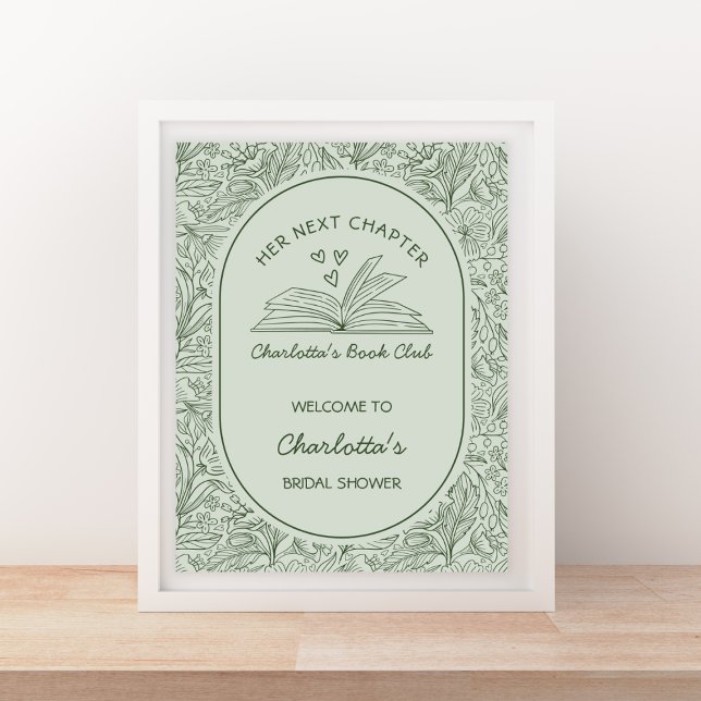 Affiche Next Chapter Book Theme Bridal Shower Welcome (Next Chapter Book Theme Bridal Shower Welcome Poster)