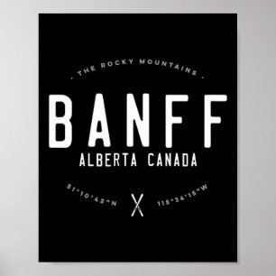 Affiche Nff Alberta Canada Ski Vintage en détresse graphiq