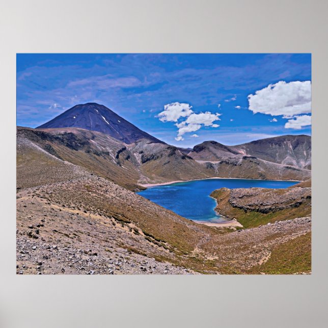 Affiche Ngauruhoe et lac Tama supérieur (Devant)