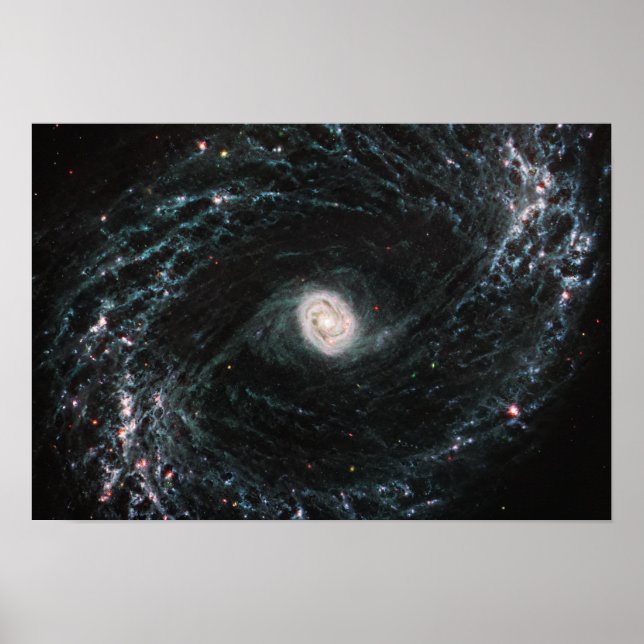 Affiche NGC 1433 Galaxie spirale | MIRI | JWST (Devant)
