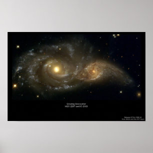 Affiche NGC-2207 et IC-2163 Galaxies de pâturage
