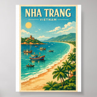 Affiche nha trang vietnam voyage rétro 2026