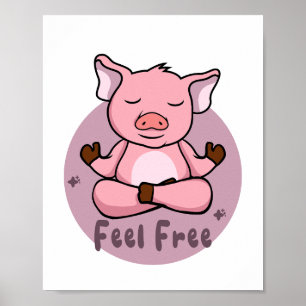Affiche N'hésitez pas Kawaii mignon porc rose faire des po