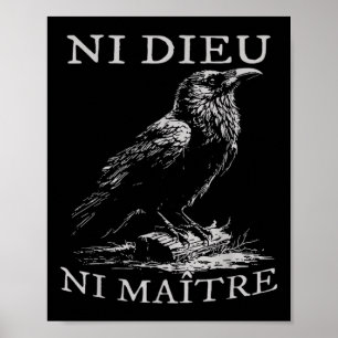 Affiche Ni Dieu Ni Maître Anti-autoritaire Pas de roi
