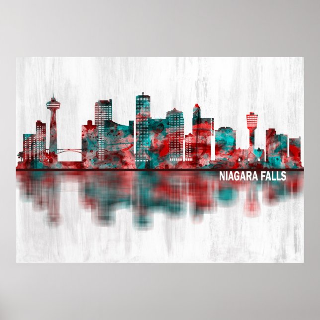 Affiche Niagara Falls Canada Skyline (Devant)