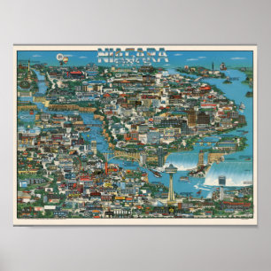 Affiche Niagara Falls Map