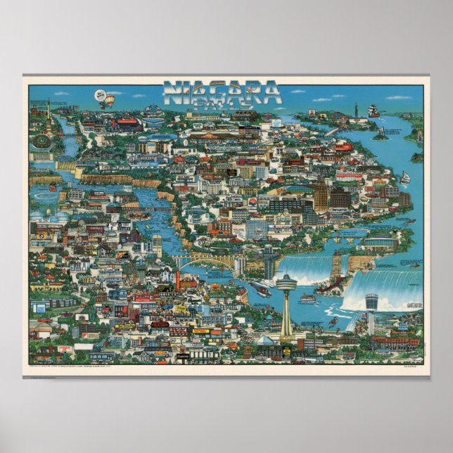 Affiche Niagara Falls Map (Devant)