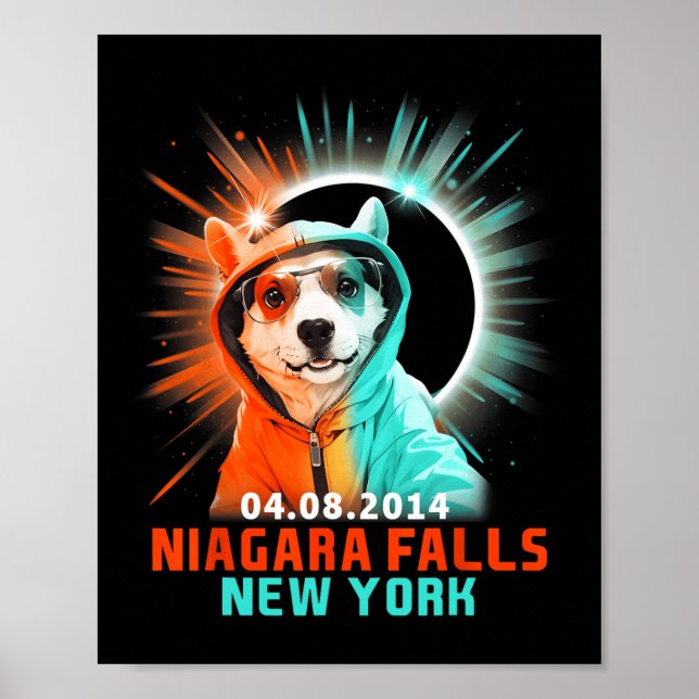 Affiche Niagara Falls New York Total Solar Eclipse 2024 (Devant)
