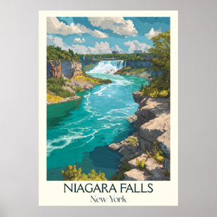 Affiche Niagara Falls New York Vintage Waterfall Art