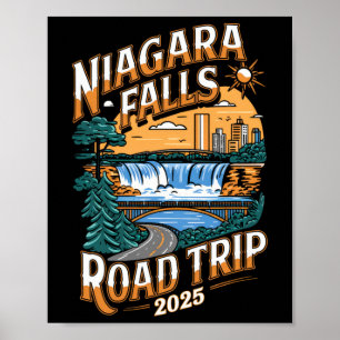Affiche Niagara Falls Road Trip 2025 - Vacances d'été