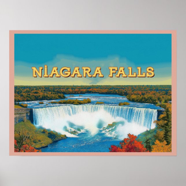 Affiche Niagara Falls - Superbe paysage de chutes d'eau (Devant)