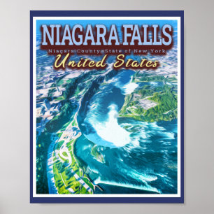 AFFICHE NIAGARA TOMBE - NIAGARA NEW YORK ÉTATS-UNIS