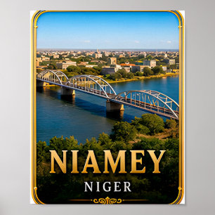 Affiche Niamey Fleuve Niger et Beauté du Sahel