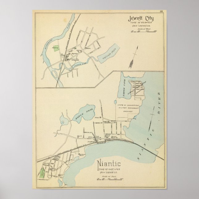 Affiche Niantic, Jewett City (Devant)