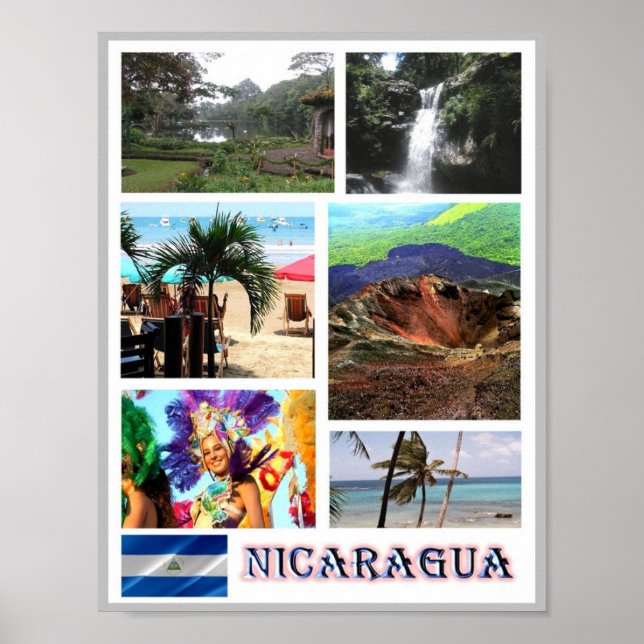 Affiche Nicaragua - Mosaic - (Devant)
