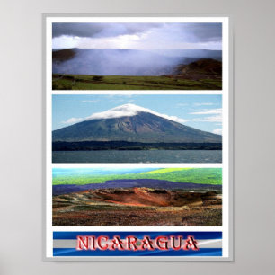 Affiche Nicaragua - Volcán - Mosaic -