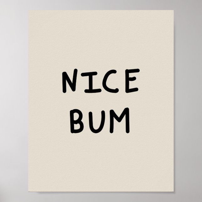 Affiche Nice Bum typography (Devant)