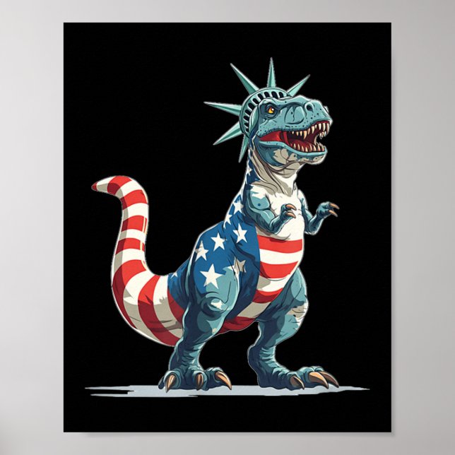 Affiche Nice Dinosaure Dans La Statue De La Liberté Pour L (Devant)