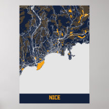 Nice - France Carte de la ville Bluefresh