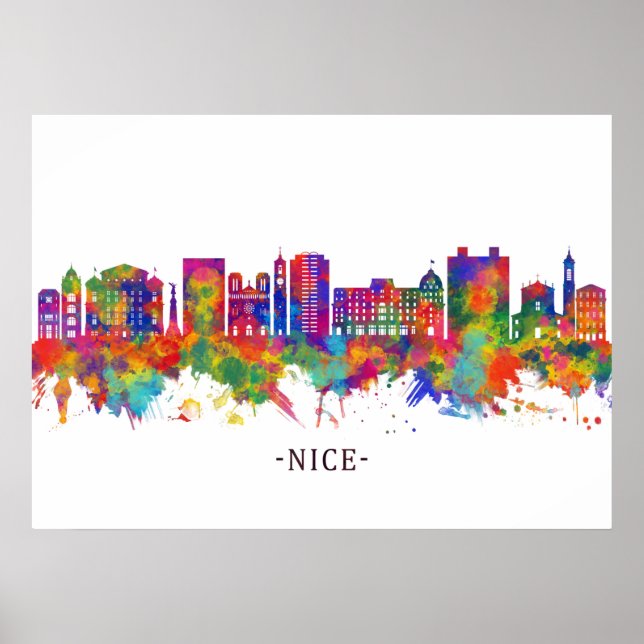 Affiche Nice France Skyline (Devant)