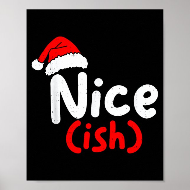 Affiche Nice (ish) Naughty Angel Funny Christmas List Fami (Devant)