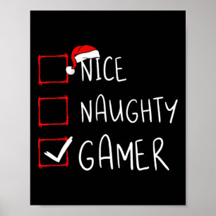 Affiche Nice Naugher Liste de Noël Jeu de Noël Jeu de Noël