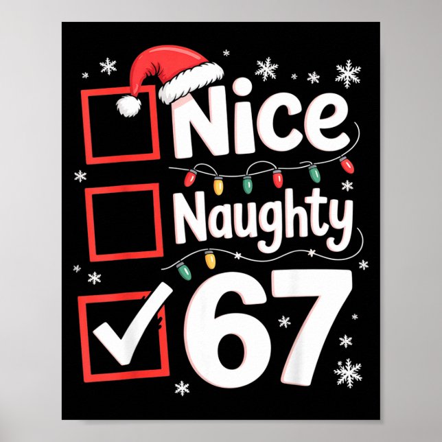 Affiche Nice Naughty 67 Christmas Costume 67 Meme Men Wome (Devant)