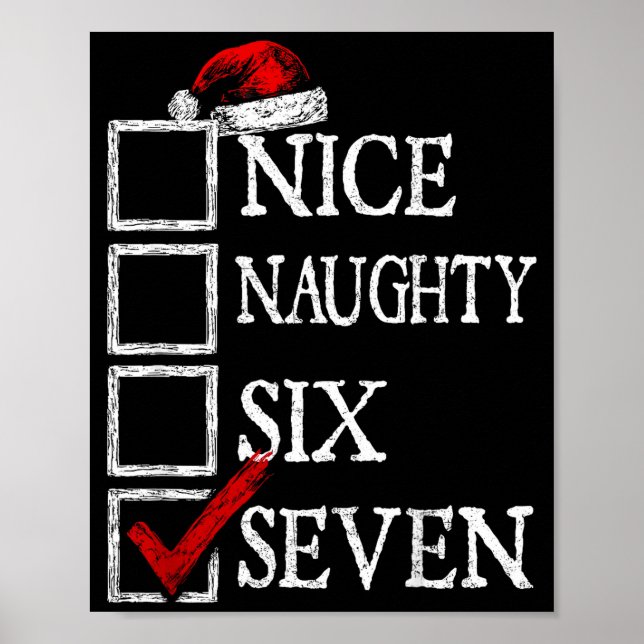 Affiche Nice Naughty 67 Christmas Funny Meme Six Seven  (Devant)
