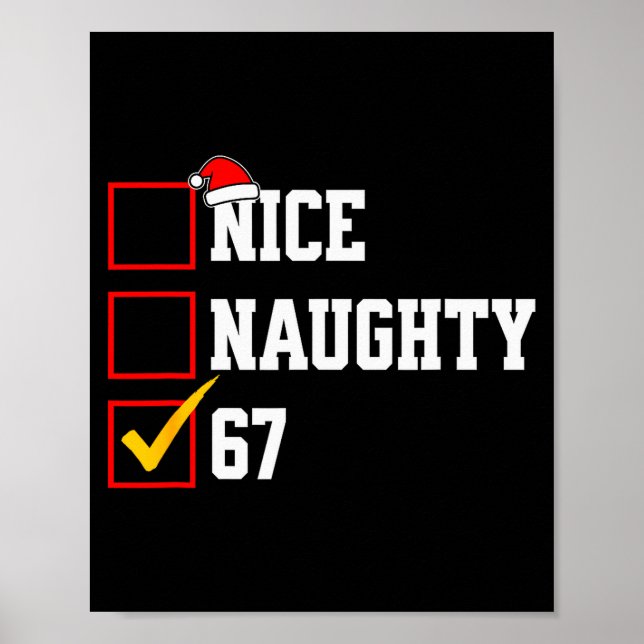 Affiche Nice Naughty 67 Christmas Six Seven Xmas Costume M (Devant)