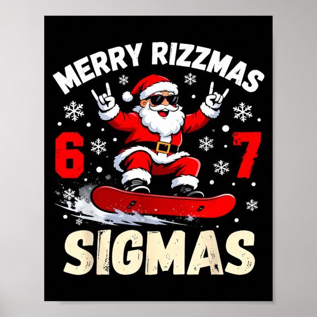 Affiche Nice Naughty 67 Funny 6-7 Meme Slang Christmas  (Devant)