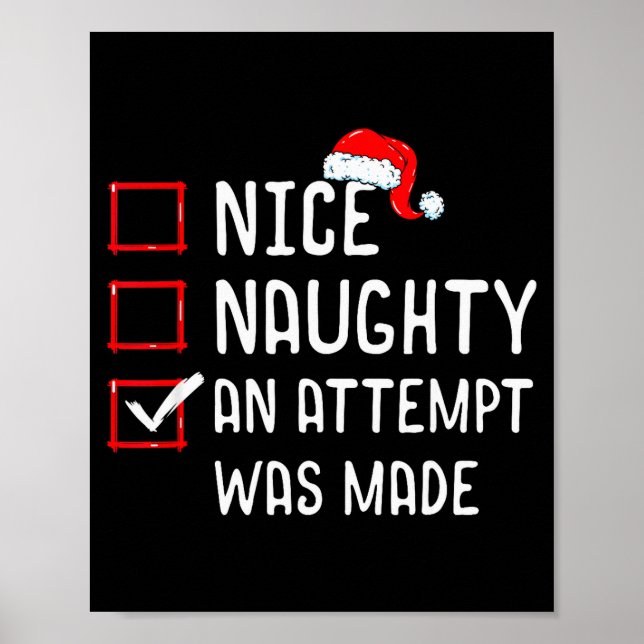 Affiche Nice Naughty An Attempt Was Made Christmas List  (Devant)
