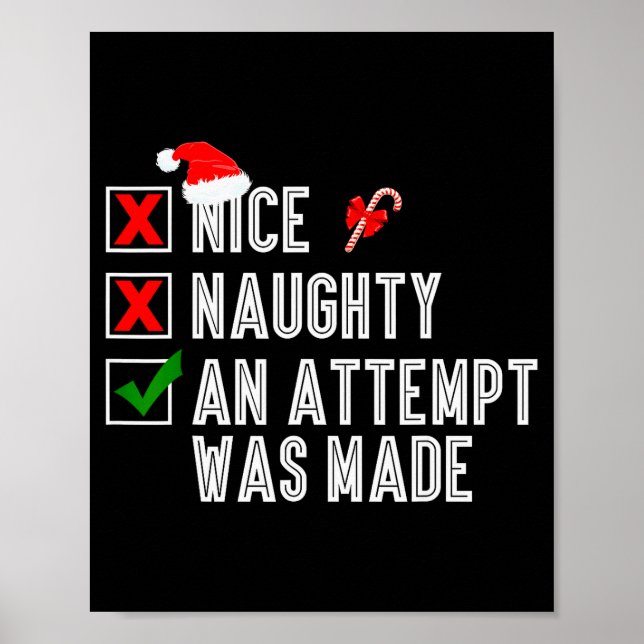 Affiche Nice Naughty An Attempt Was Made Merry Christmas S (Devant)