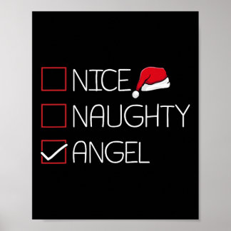 Affiche Nice Naughty Angel Noël Pyjama Drôle Humour X-