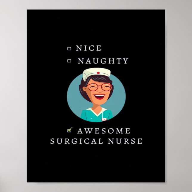 Affiche Nice Naughty Awesome Surgical Nurse  (Devant)