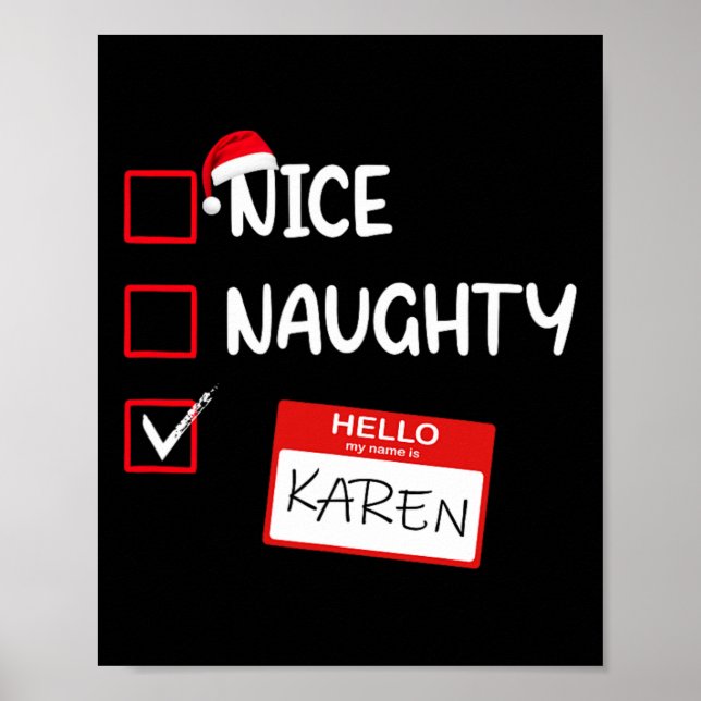 Affiche Nice Naughty Bonjour Mon Nom Est Karen Père Noël X (Devant)
