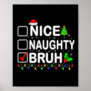 Affiche Nice Naughty Bruh Xmas Lumières Ados Garçons Enfan