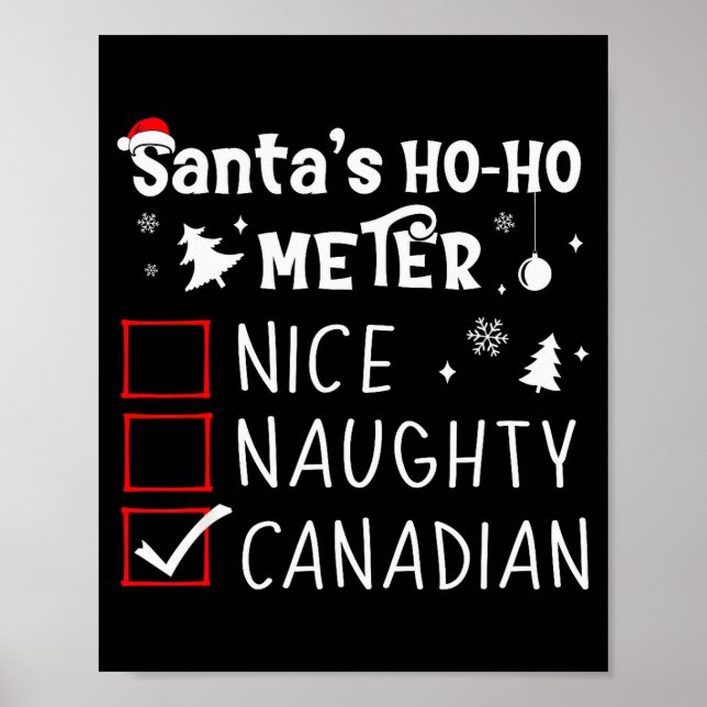Affiche Nice Naughty Canadian Christmas List Santa Claus C (Devant)