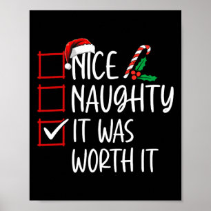 Affiche Nice Naughty C'Était Véritable C'Était Noël Liste