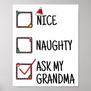 Affiche Nice Naughty Demandez à ma grand-mère Funny Christ