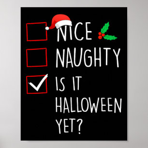 Affiche Nice Naughty Est Que C'Est Halloween Pourtant Fami