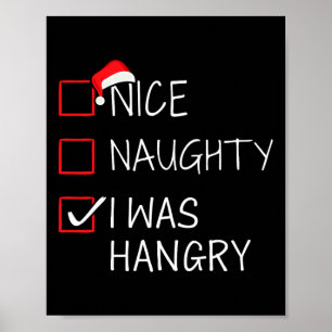 Affiche Nice Naughty Hangry Christmas Liste Pour Noël Père