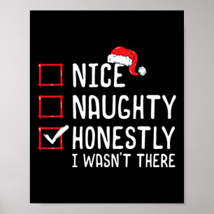 Affiche Nice Naughty Honnêtement Je n'étais pas là Noël Li