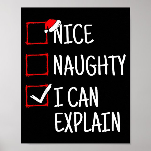 Affiche Nice Naughty I Can Explain Funny Christmas  (Devant)
